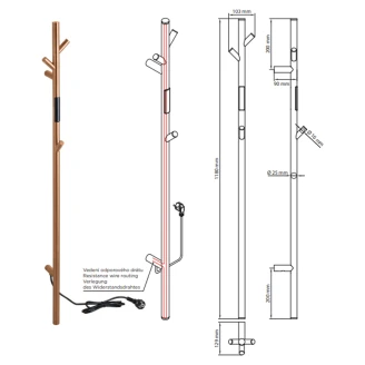 El Handdukstork 30 W <strong>Svalin</strong>  Koppar Matt