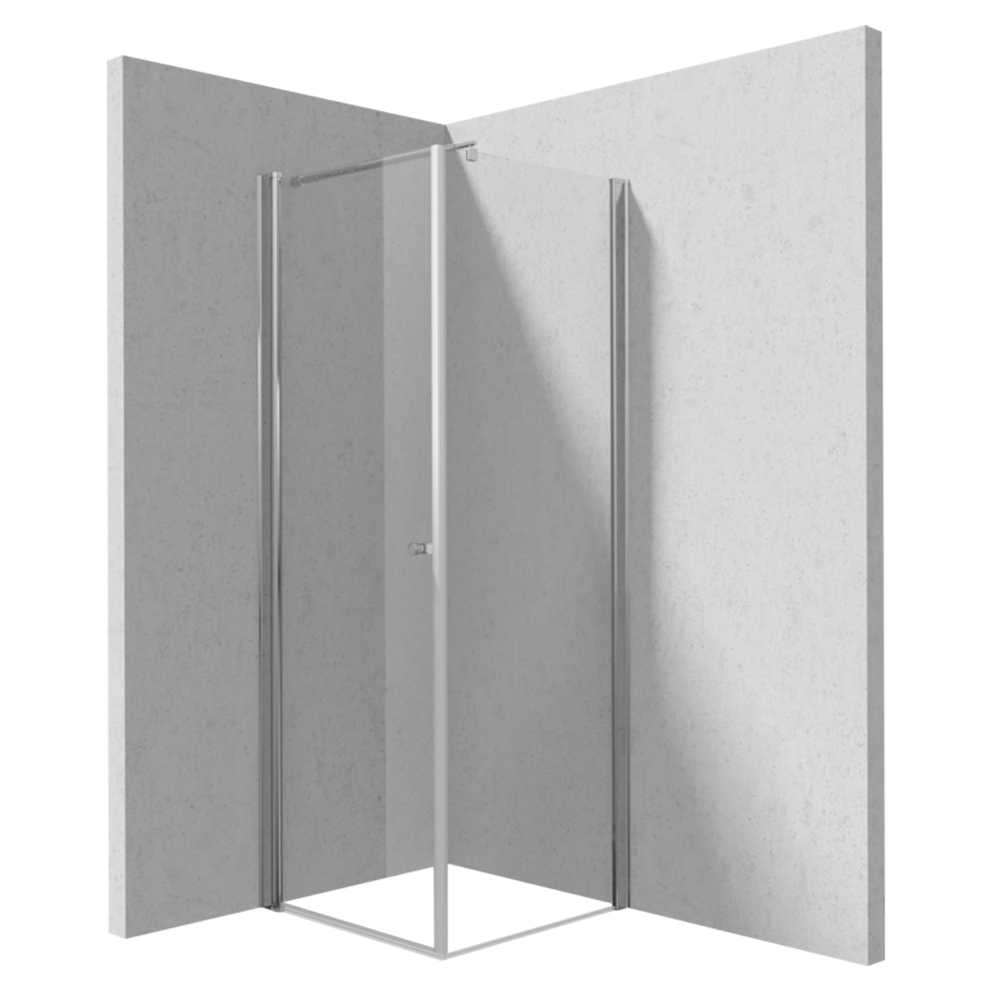 Dusjhjørne med Svingbar Dusjdør Kerria Plus 80 + 70 cm Krom Blank