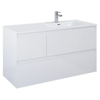 Tvättställsskåp <strong>Tivra</strong>  Höger Vit Blank 120 cm med Handfat Vit