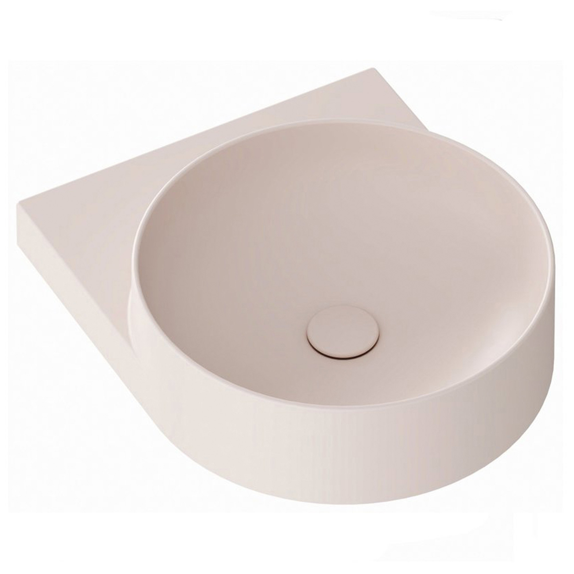 Ravak Servant Alabaster Rosa Yard 40 cm med Bunnventil og Svart Konsoll