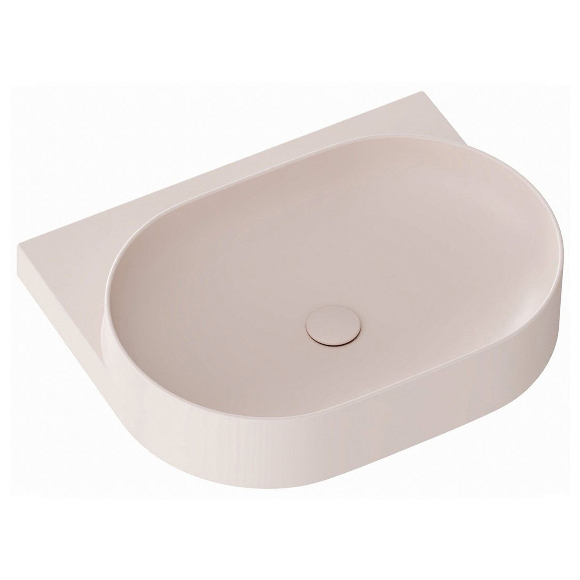 Ravak Servant Alabaster Rosa Yard 60 cm med Bunnventil og Svart Konsoll