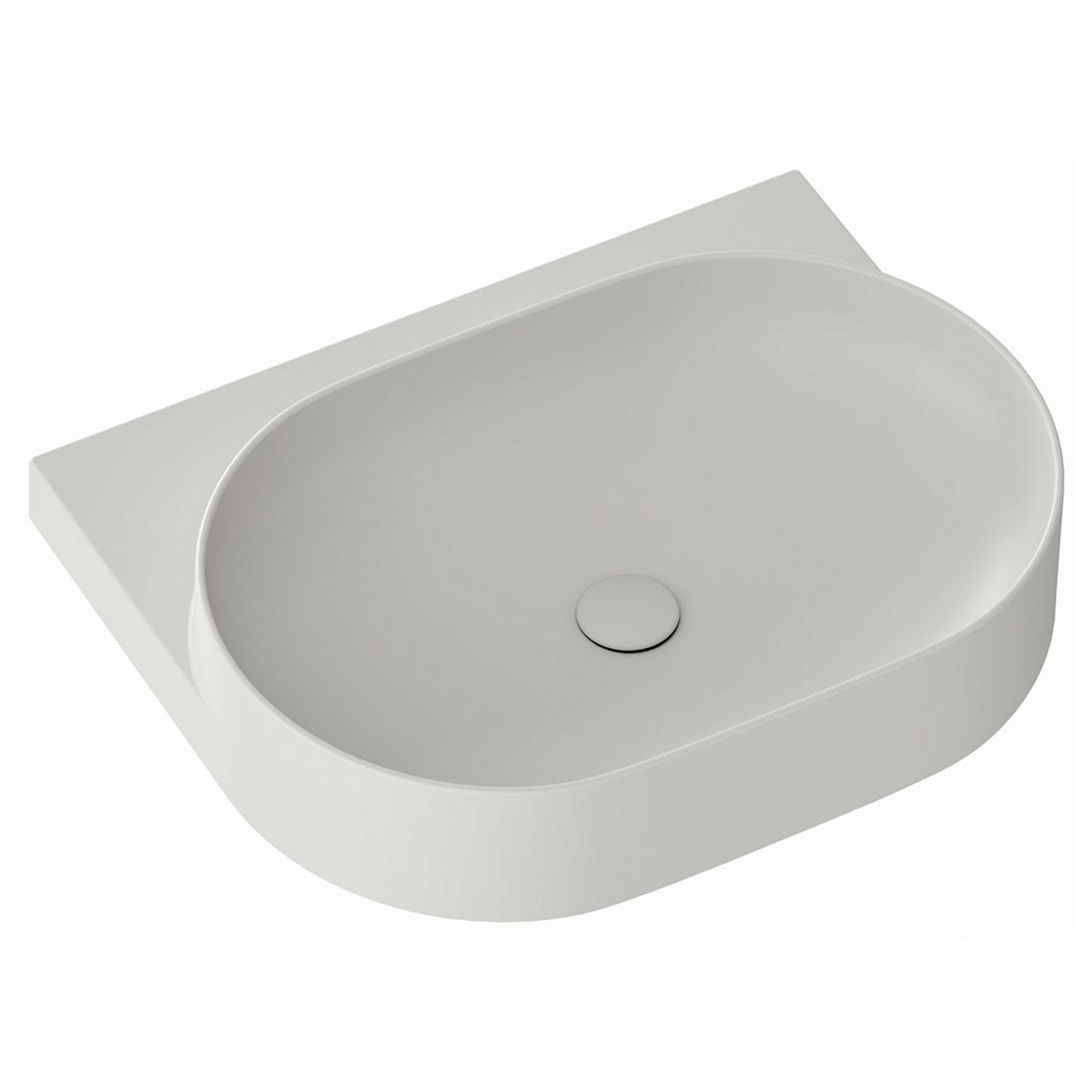Ravak Servant Lys grå Yard 60 cm med Bunnventil og Rustfritt stål Konsoll
