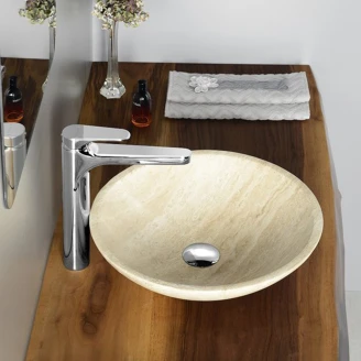 Tvättställ <strong>Ornella</strong>  Beige Matt Rund Ø 40 cm