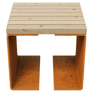 Cortena Trädgårdsbänk <strong>Chan</strong>  Cortenstål 50x50 cm