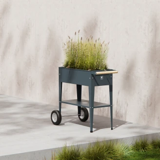 Herstera Plantebord med Hjul <strong>Olivares</strong>  Antrasitt 75x35x80 cm