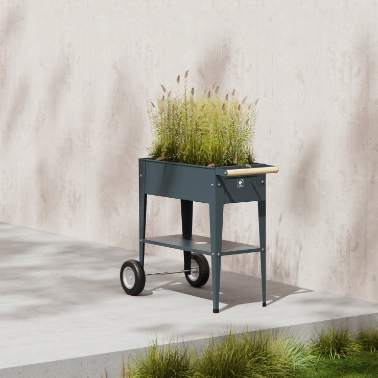Herstera Plantebord med Hjul Olivares Antrasitt 75x35x80 cm