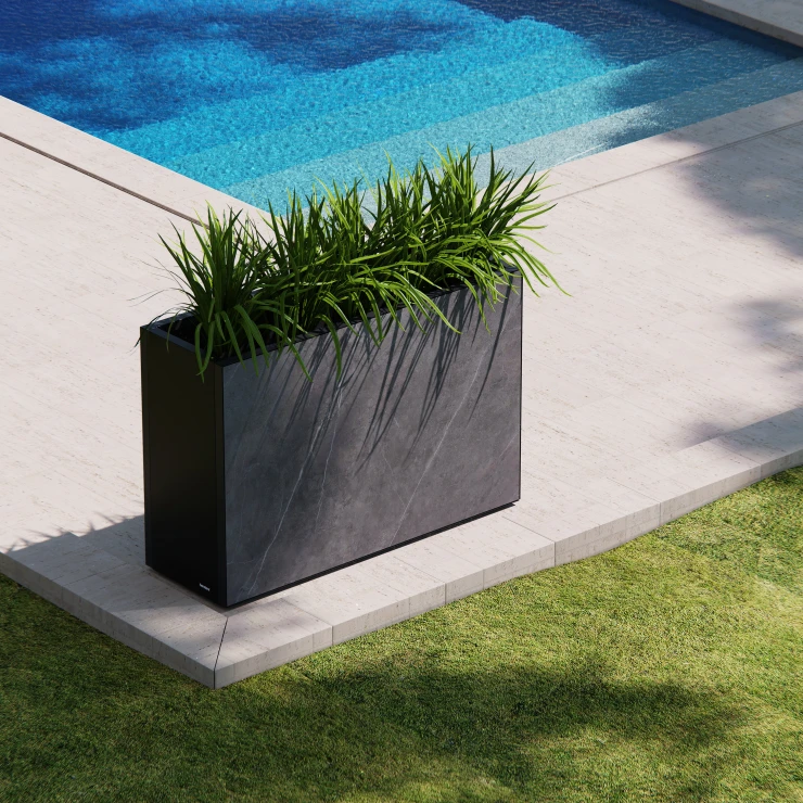 Herstera Utekrukke Hontanar Marmorlaminat, Sort 120x40x80 cm