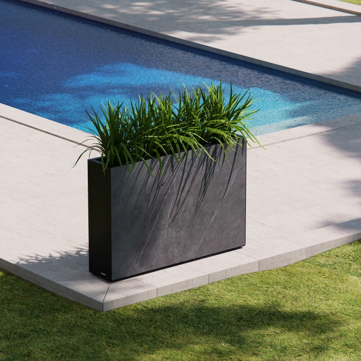 Herstera Utekrukke Hontanar Marmorlaminat, Sort 120x25x80 cm