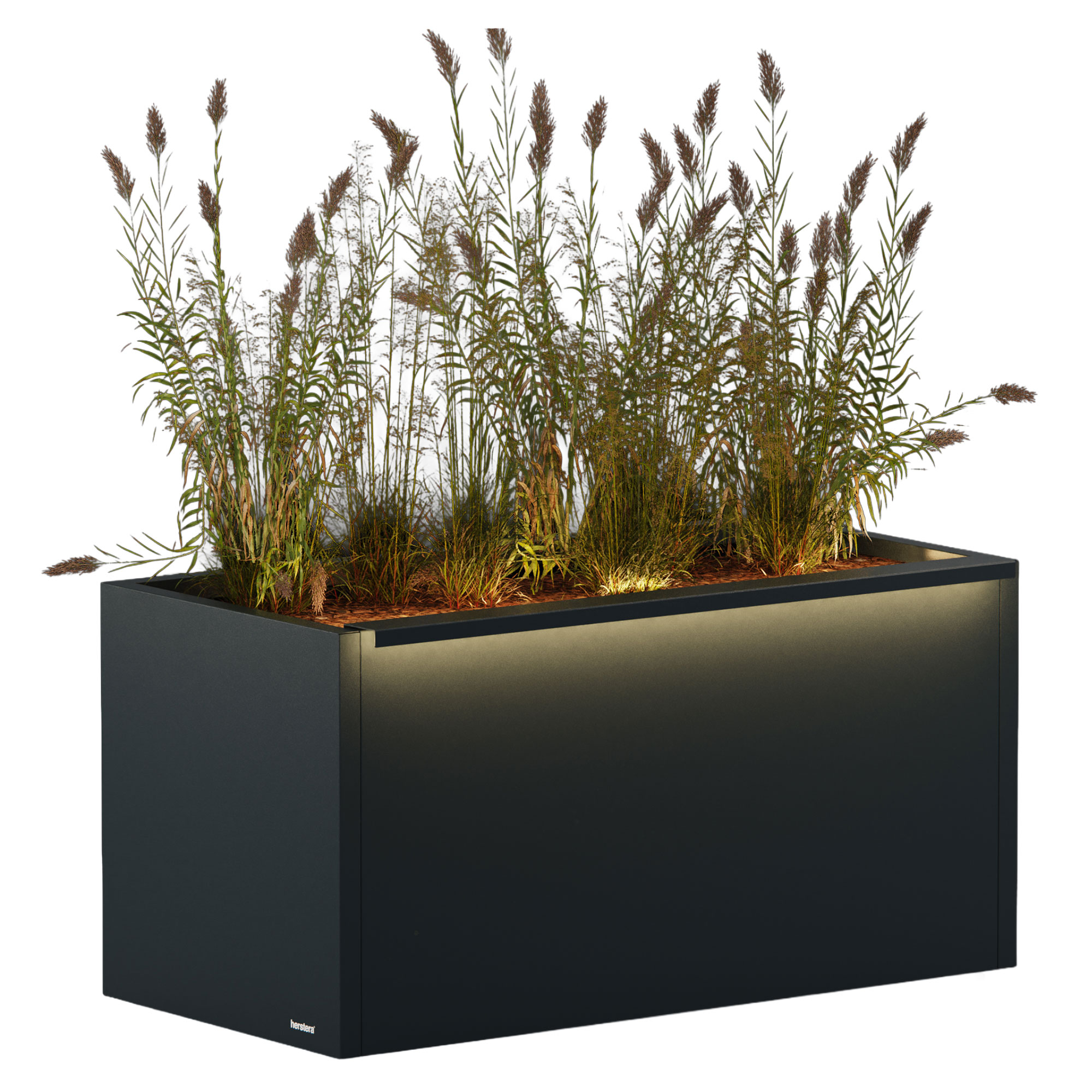 Herstera Utekruka med LED-belysning El Prado Antracit 100x50x50 cm