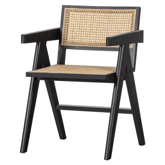 Woood Stol med Armstöd <strong>Gunn</strong>  Svart, Beige
