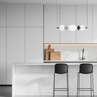 Hängande Lampa Trio Helor Svart, Vit Bred Matt