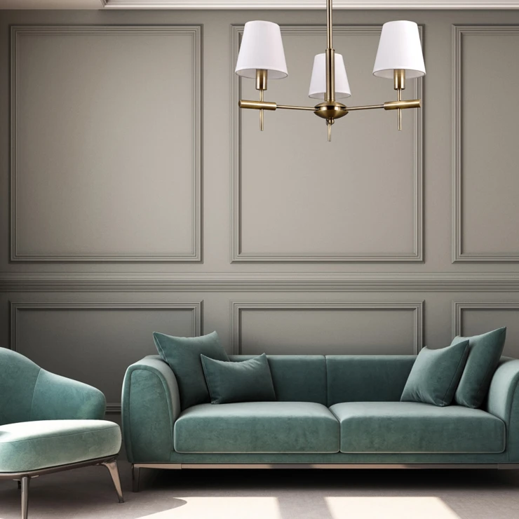 Taklampe Trio Bellhop Gull Matt