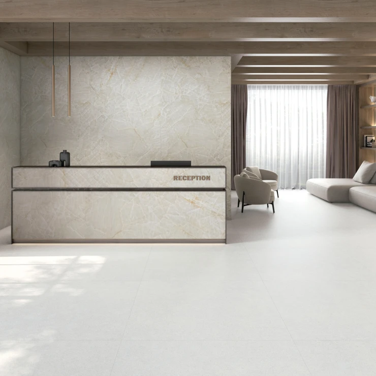 Marmor Klinker Glace Vit Satin 120x280 cm