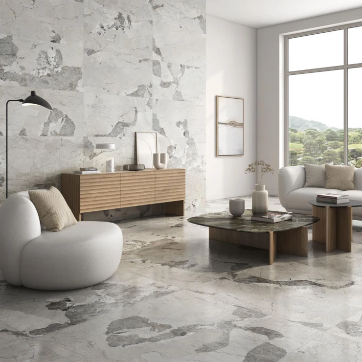 Marmor Klinker Brexa Vit Halvpolerad 120x120 cm