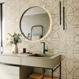 Hexagon Klinker <strong>Winslow</strong>  Beige-Grön Matt-Satin 29x33 cm