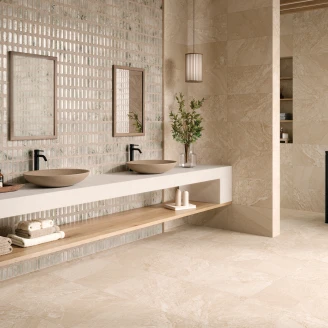 Dekor Kakel <strong>Vidde</strong>  Beige Matt-Blank Relief 31x56 cm