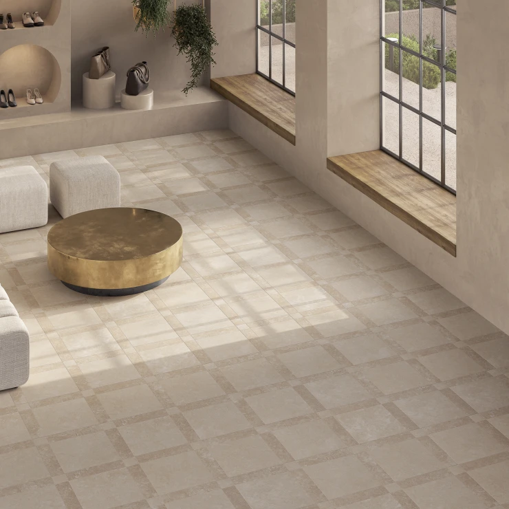 Marmor Gulvflis Cadence Beige Matt 44x44 cm