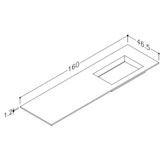 Tvättställ <strong>Corian N</strong>  Höger Vit Matt 160 cm
