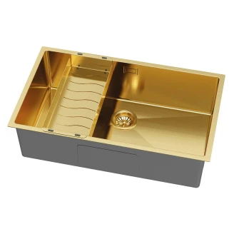 Rostfritt Stål Durkslag <strong>Essent</strong>  Guld Matt 44x19 cm