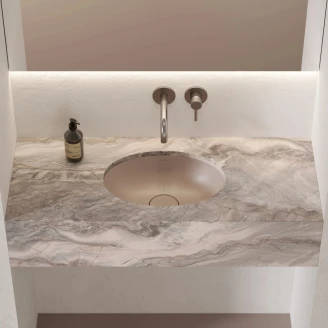 Omnires Tvättställ <strong>Shell M+</strong> Beige Matt 38x25 cm