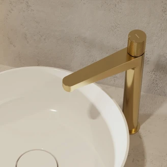 Omnires Tvättställsblandare Hög Contour Guld Matt