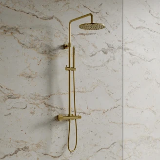 Omnires Takduschset Contour Guld Matt med Termostat