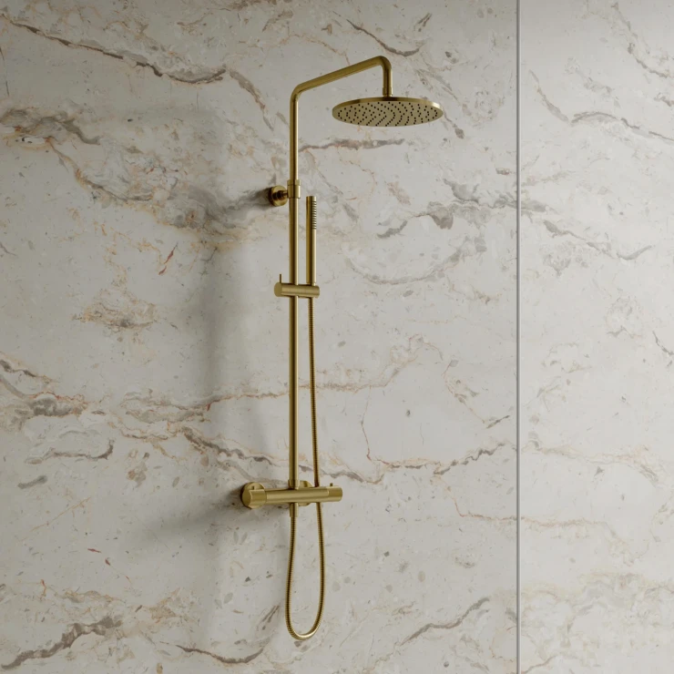 Omnires Takdusjsett Contour Gull Matt med Termostat