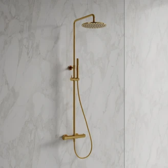 Omnires Takduschset <strong>Y</strong> Guld Blank med Termostat
