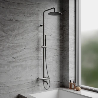 Omnires Takduschset med Badkarsblandare <strong>Y</strong>  Grafit Matt med Termostat