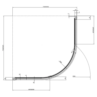 Ravak Duschhörn <strong>Pivot</strong>  80x80 cm Vit Matt Rund
