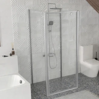 Ravak Duschkabin <strong>Pivot</strong>  90x90 cm Krom Matt