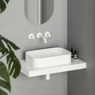 Ravak Tvättställ <strong>Ceramic Slim</strong>  Rektangulär Vit Matt 55 cm