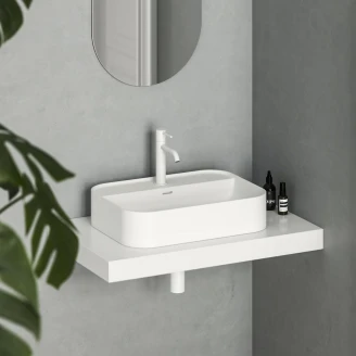 Ravak Tvättställ <strong>Ceramic Slim</strong>  Rektangulär Vit Matt 55 cm med Hylla