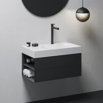 Ravak Tvättställsblandare <strong>Spring</strong>  Svart Matt L med EcoFlow-funktion