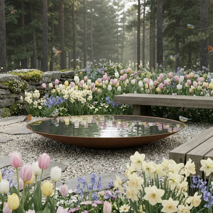 Fågelbad Aquora Cortenstål Ø 120 cm