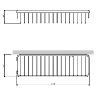 Omnires Duschkorg Uni Borstad Antik Koppar Matt 36x11 cm