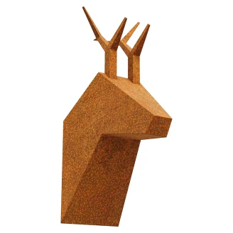 Cortena Dekorativ Väggfigur Chamois <strong>Antlers</strong>  Cortenstål
