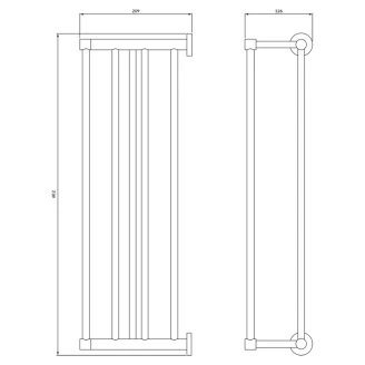 Omnires Handdukshängare med Stång <strong>Modern Project</strong> Krom Blank 60 cm