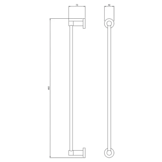 Omnires Handdukshängare <strong>Modern Project</strong>  Antracit Matt 60 cm