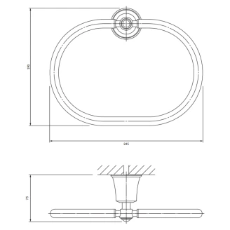 Omnires Handduksring <strong>Art Line</strong>  Borstad Antik Brons Matt