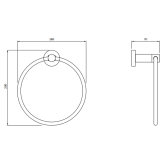Omnires Handduksring <strong>Modern Project</strong> Krom Blank