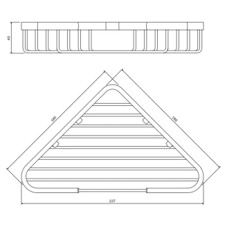 Omnires Hörnduschkorg Uni Krom Blank 18x18 cm