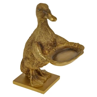 Werner Voss Dekorasjonsfigur med Holder <strong>Duck</strong>  Gull