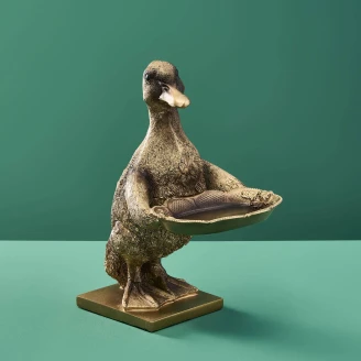 Werner Voss Dekorasjonsfigur med Holder <strong>Duck</strong>  Gull