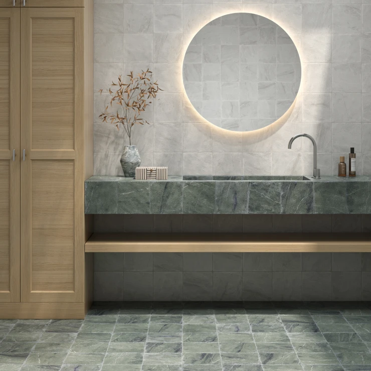 Gulvflis Fieldstone Grønn Matt 20x20 cm