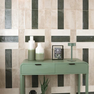 Mainzu Kakel <strong>Village</strong>  Evergreen Matt-Blank 10x30 cm