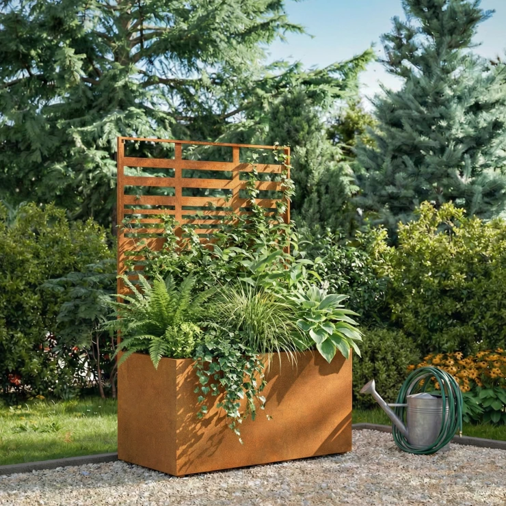 Cortena Utekrukke med Spaljé Coverra Cortenstål 120x60x180 cm