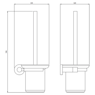 Omnires Väggmonterad Toalettborste <strong>Modern Project</strong> Koppar Blank