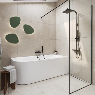 Badekar <strong>Solhaga</strong>  Hvit Blank Høyre 180 cm (Uten Panel & Avlopp)