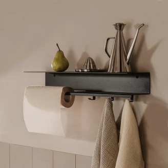 Köksrullehållare <strong>Sommardopp</strong>  60 cm Vänster Svart
